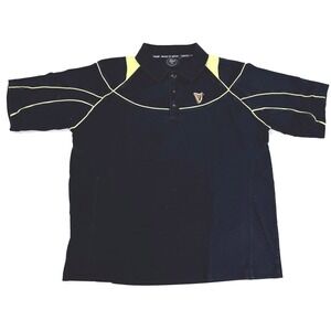 Guinness Rugby Polo Shirt Mens XXL Black‎ Yellow Embroidered Harp Short Sleeve